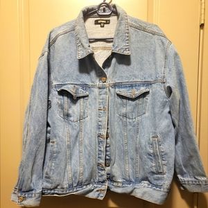 Light wash oversized denim jacket